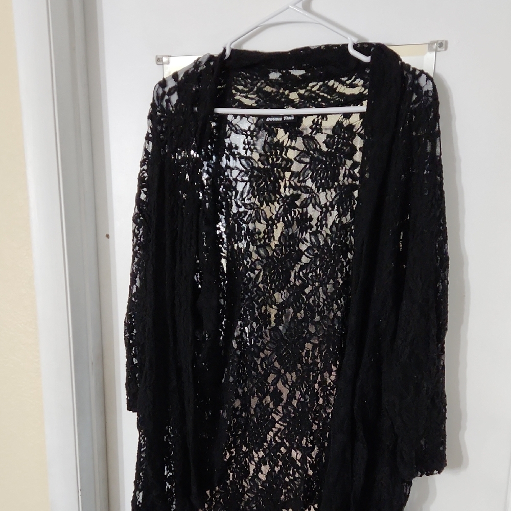 Elegant Black Lace Cardigan